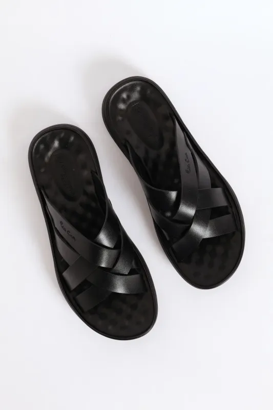 Comfort Cross Over Strap Sandal - Black sold by Edgars