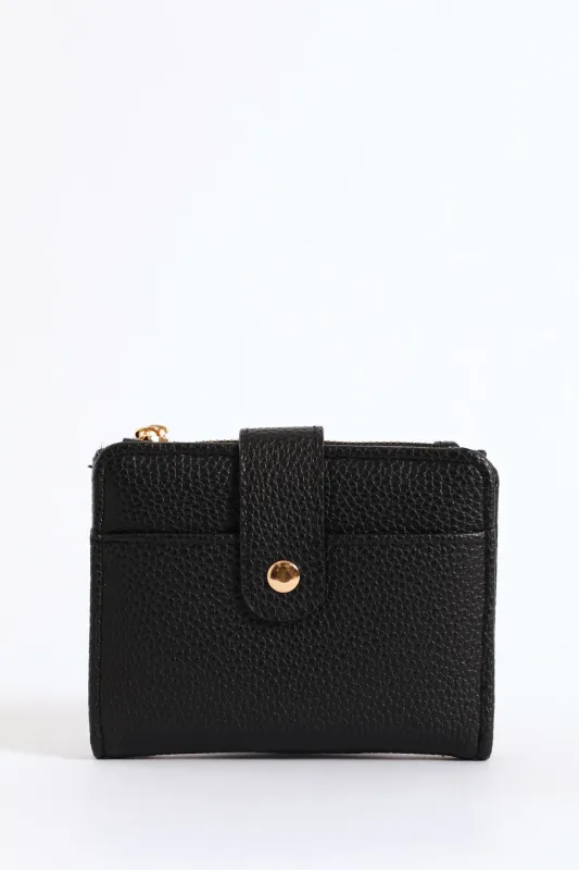 Medium Bifold Flap Purse - Black sold by Edgars