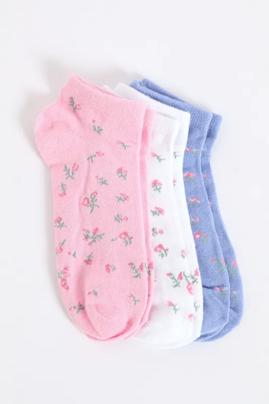 3 Pack Ditsy Low Cut Fashion Socks - Multi sold by Edgars
