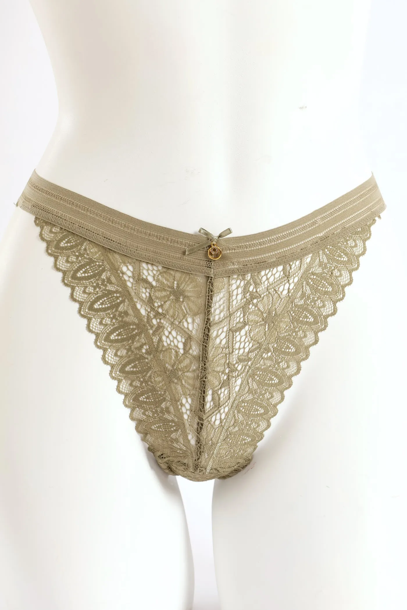 Full Lace Brazilian Panty - Khaki sold by Edgars