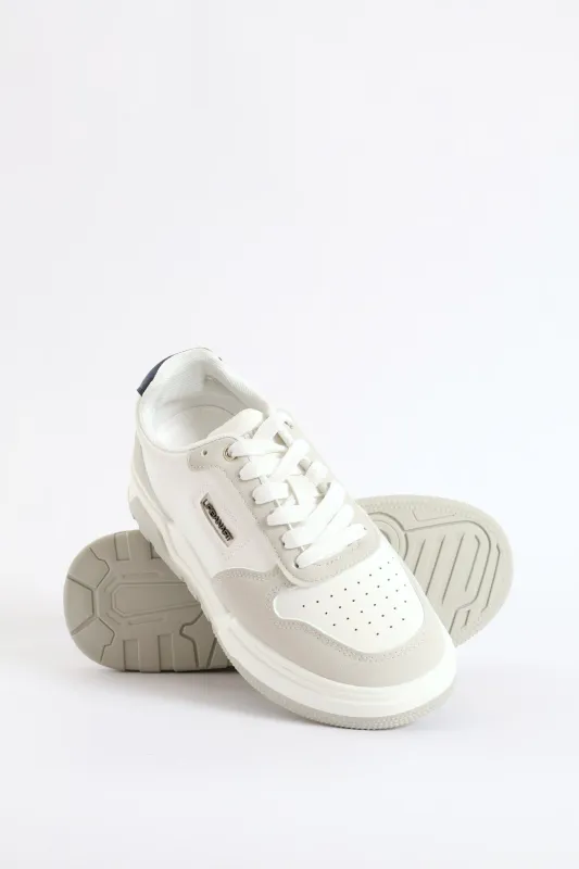 Jagged 1 Wax Nubuck Sneaker - White sold by Edgars