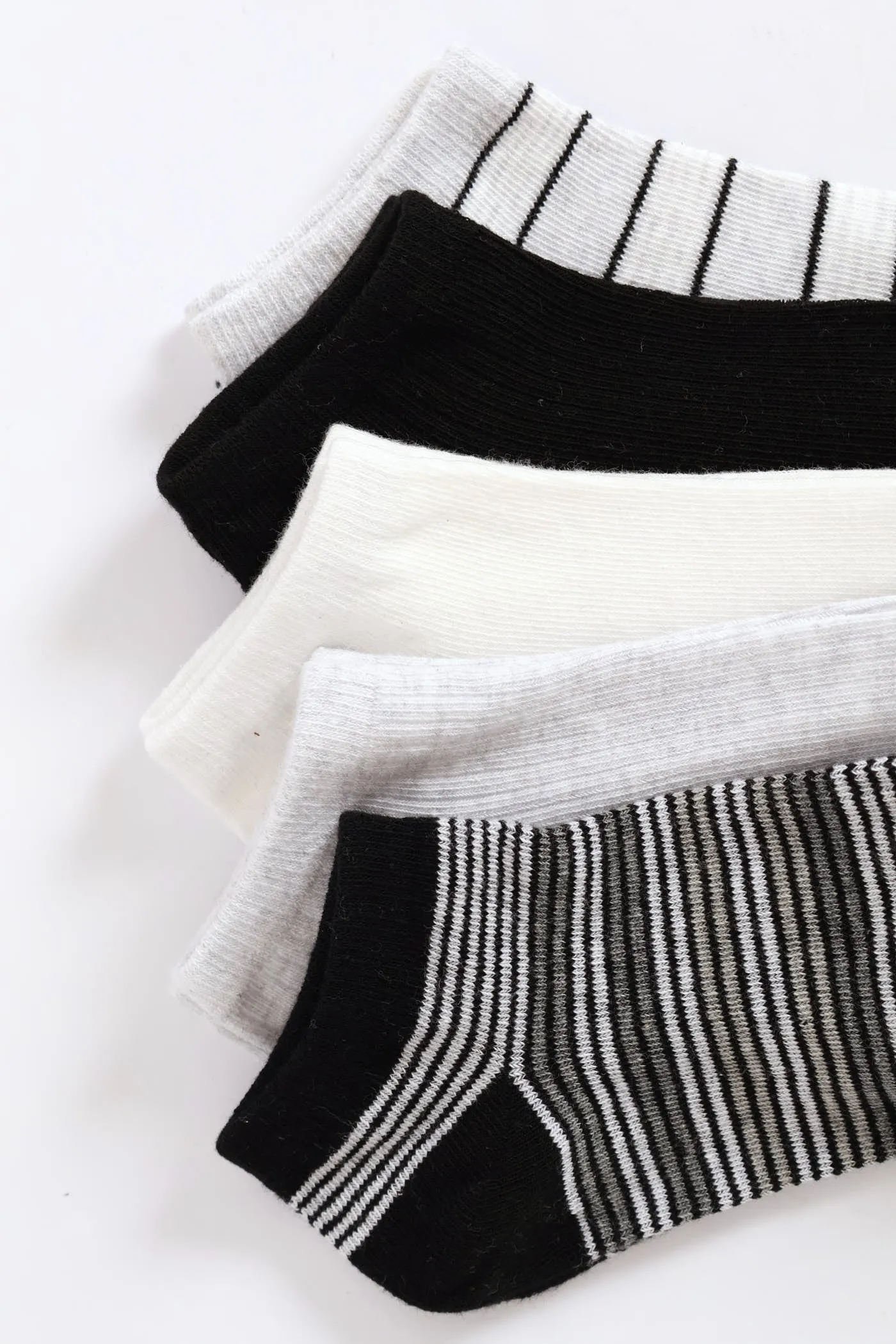 5 Pack Mono Stripes Low Cut Fashion Socks - Black/Grey sold by Edgars product image thumbnail 2