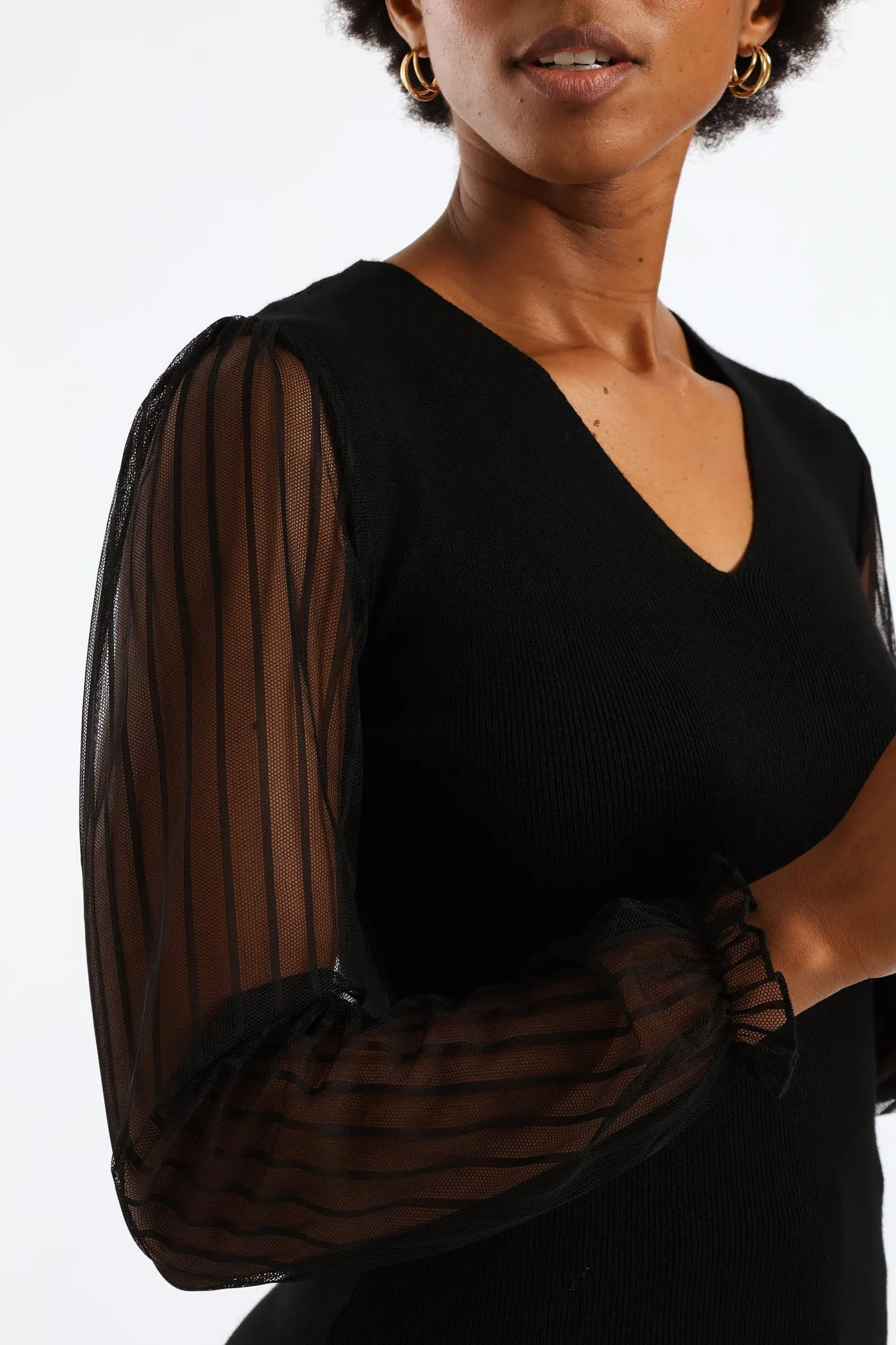 V-Neck Knitwear Combo Pullover - Black sold by Edgars product image thumbnail 2