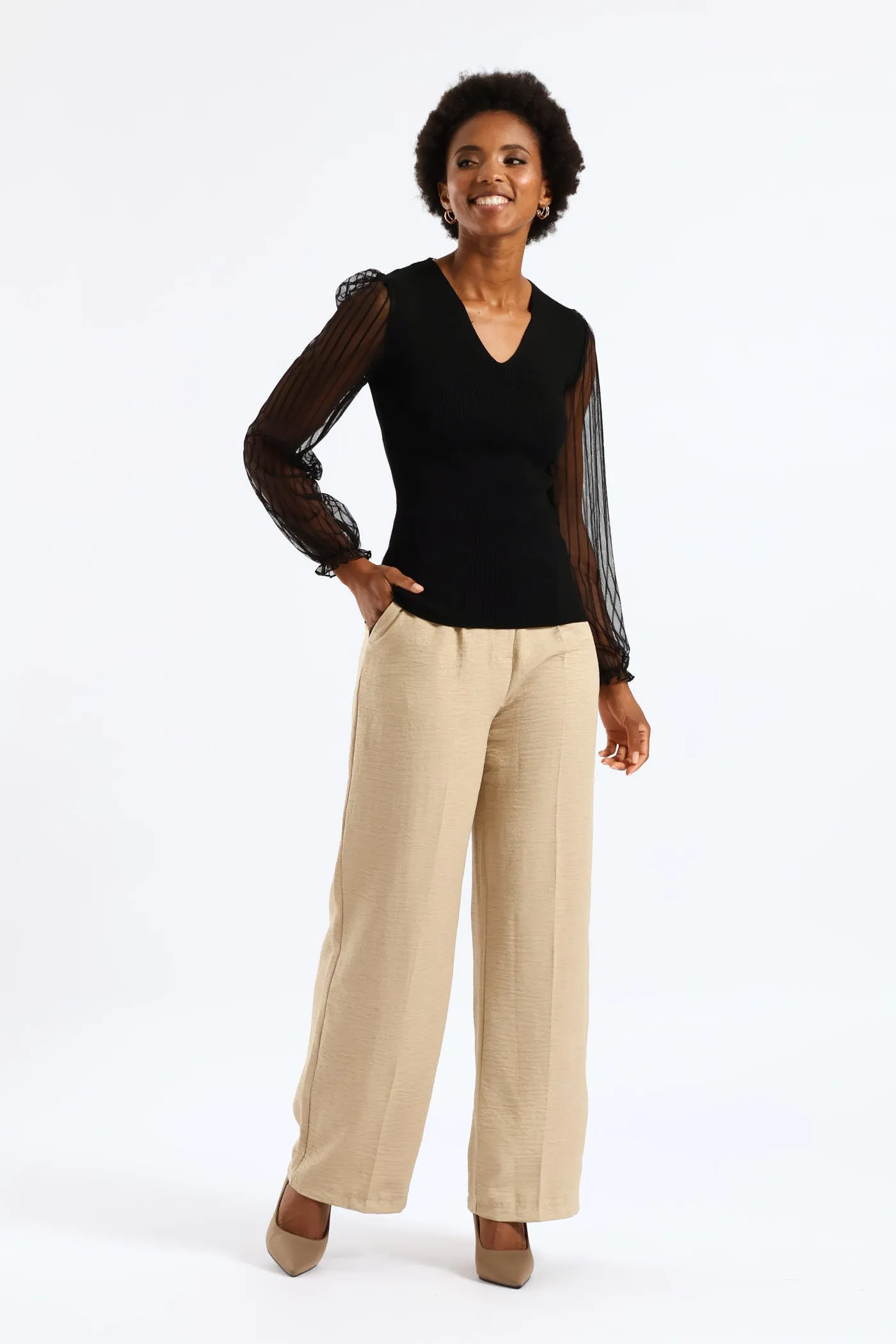 V-Neck Knitwear Combo Pullover - Black sold by Edgars product image thumbnail 5