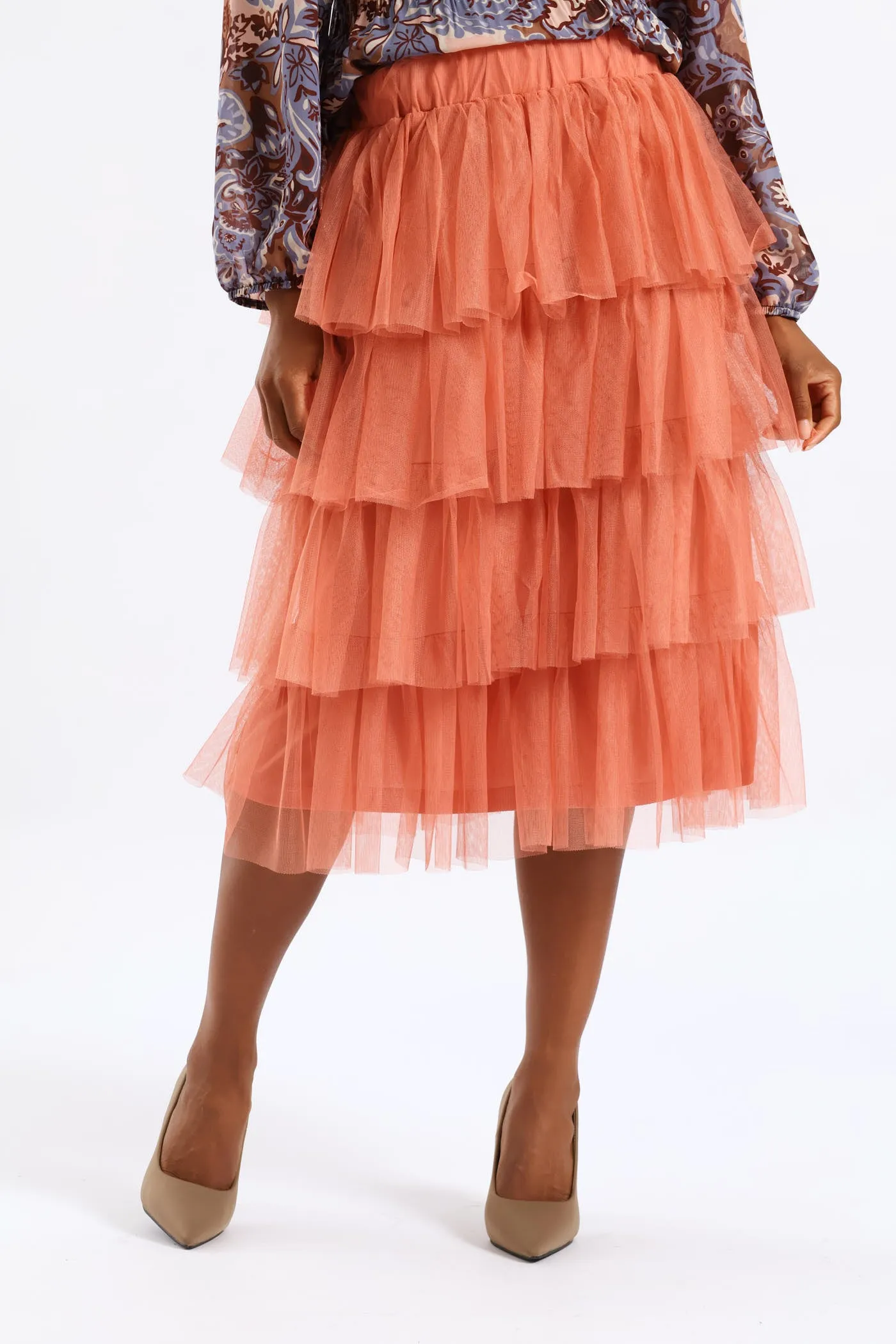 Rara Tiered Midi Skirt - Blush sold by Edgars product image thumbnail 3