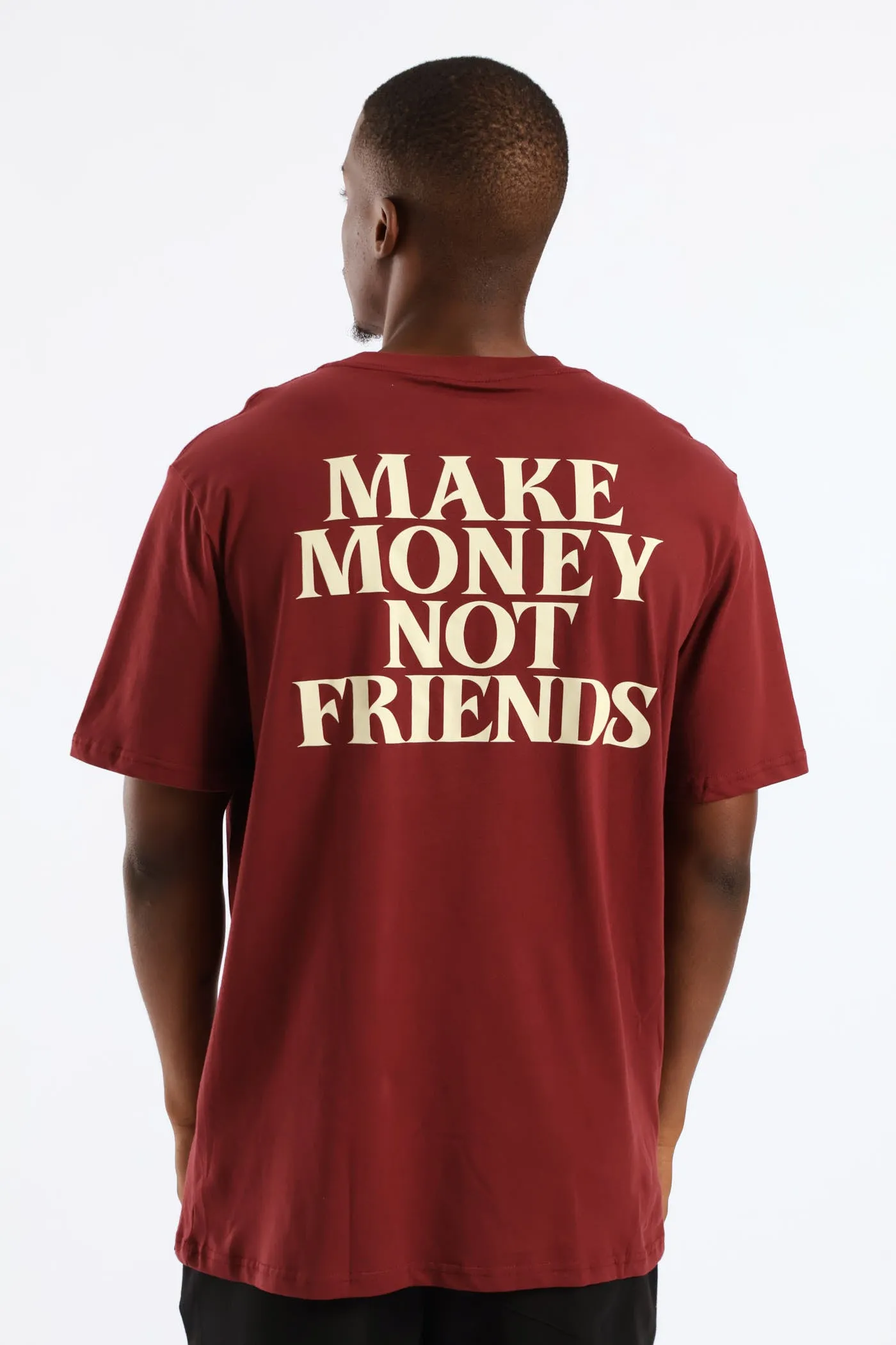 Front & Back Print T-Shirt - Burgundy sold by Edgars