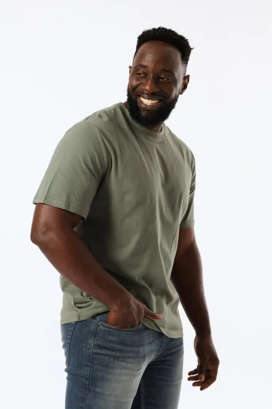 Plain Crew Tee - Moss Green sold by Edgars