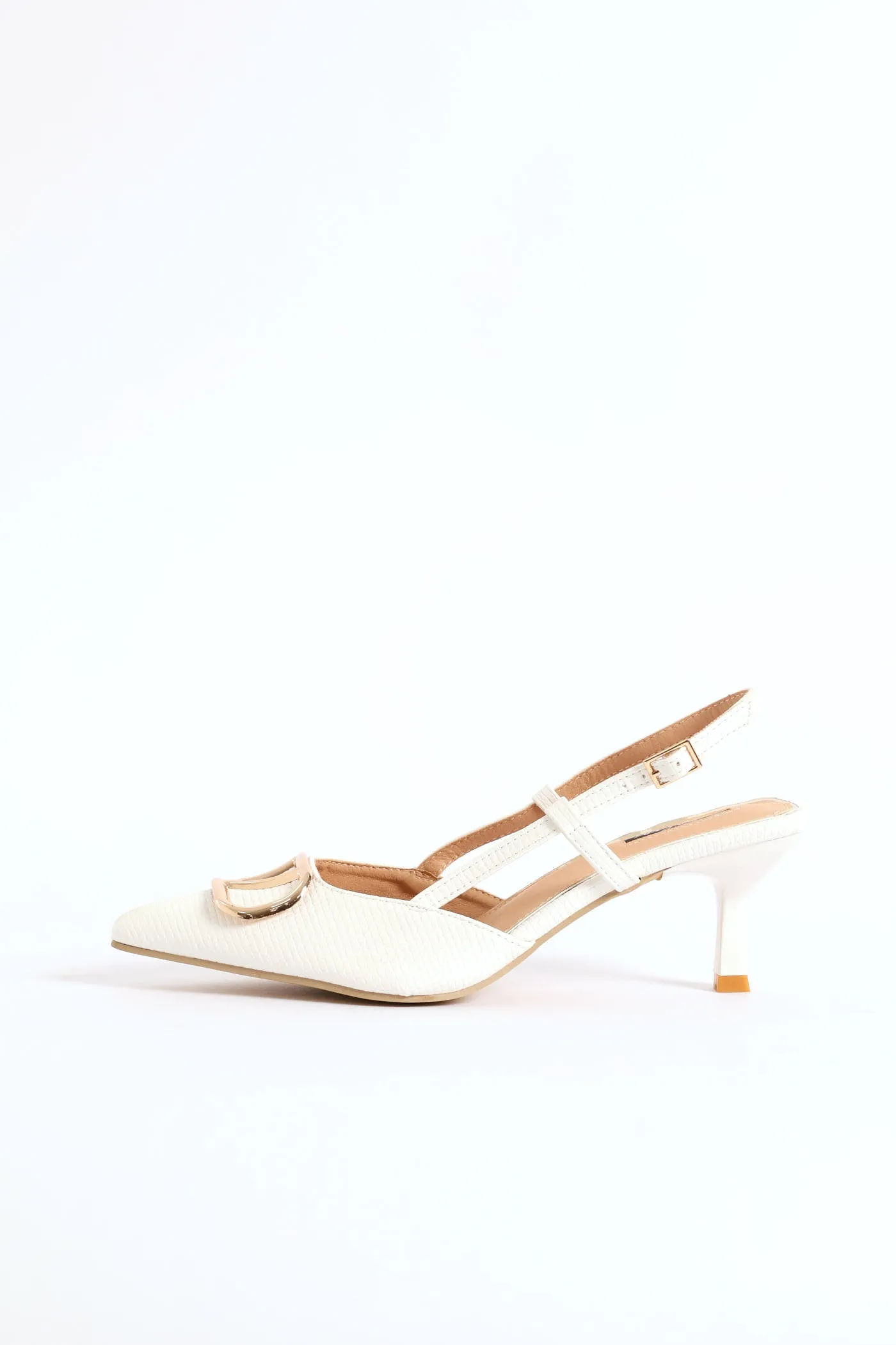 Monogram Weave Square Vamp Slingback Heel - White sold by Edgars product image thumbnail 5