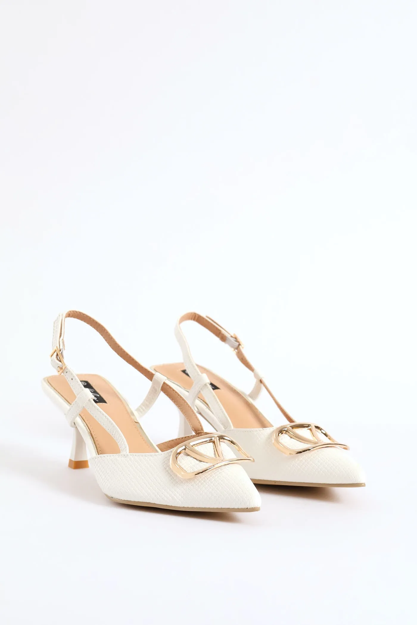 Monogram Weave Square Vamp Slingback Heel - White sold by Edgars product image thumbnail 3