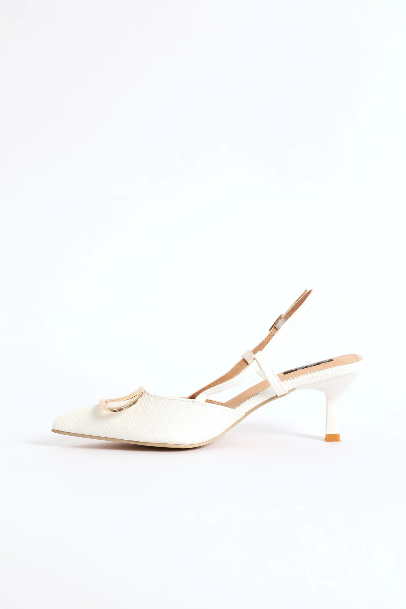 Monogram Weave Square Vamp Slingback Heel - White sold by Edgars product image thumbnail 4