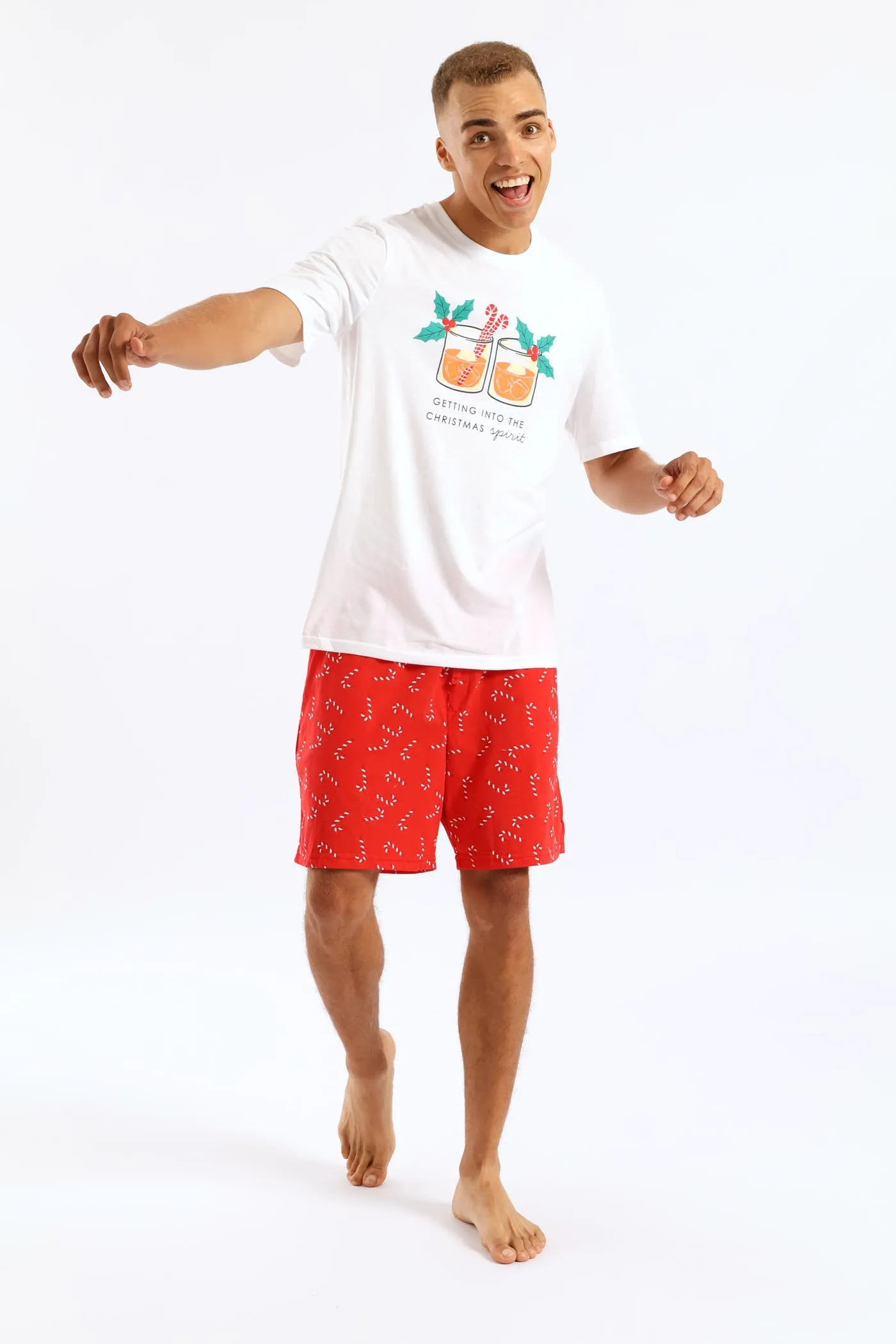 Christmas Knit Shorts - Red/White sold by Edgars