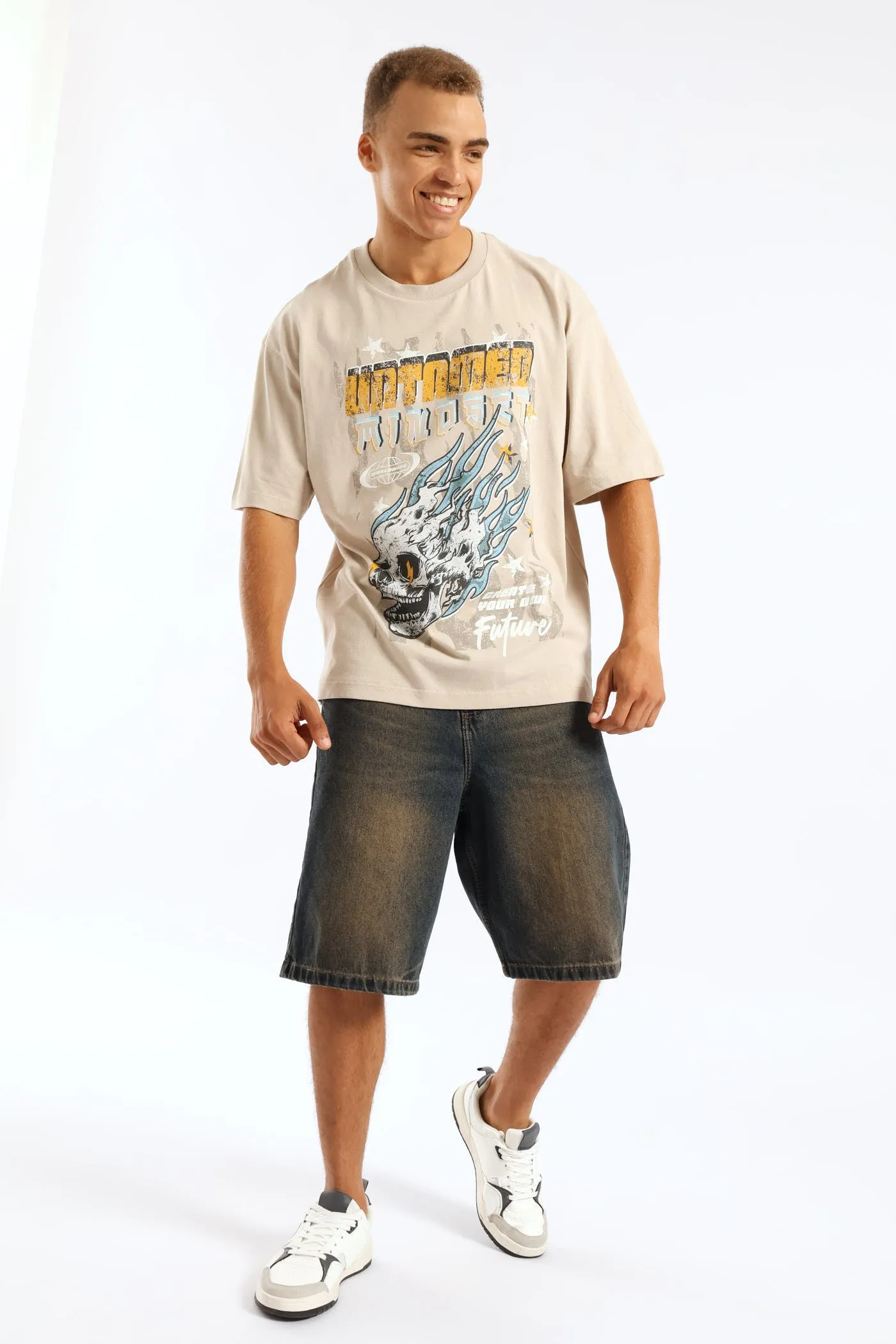 Skull Records Oversized Tee - Stone sold by Edgars product image thumbnail 5