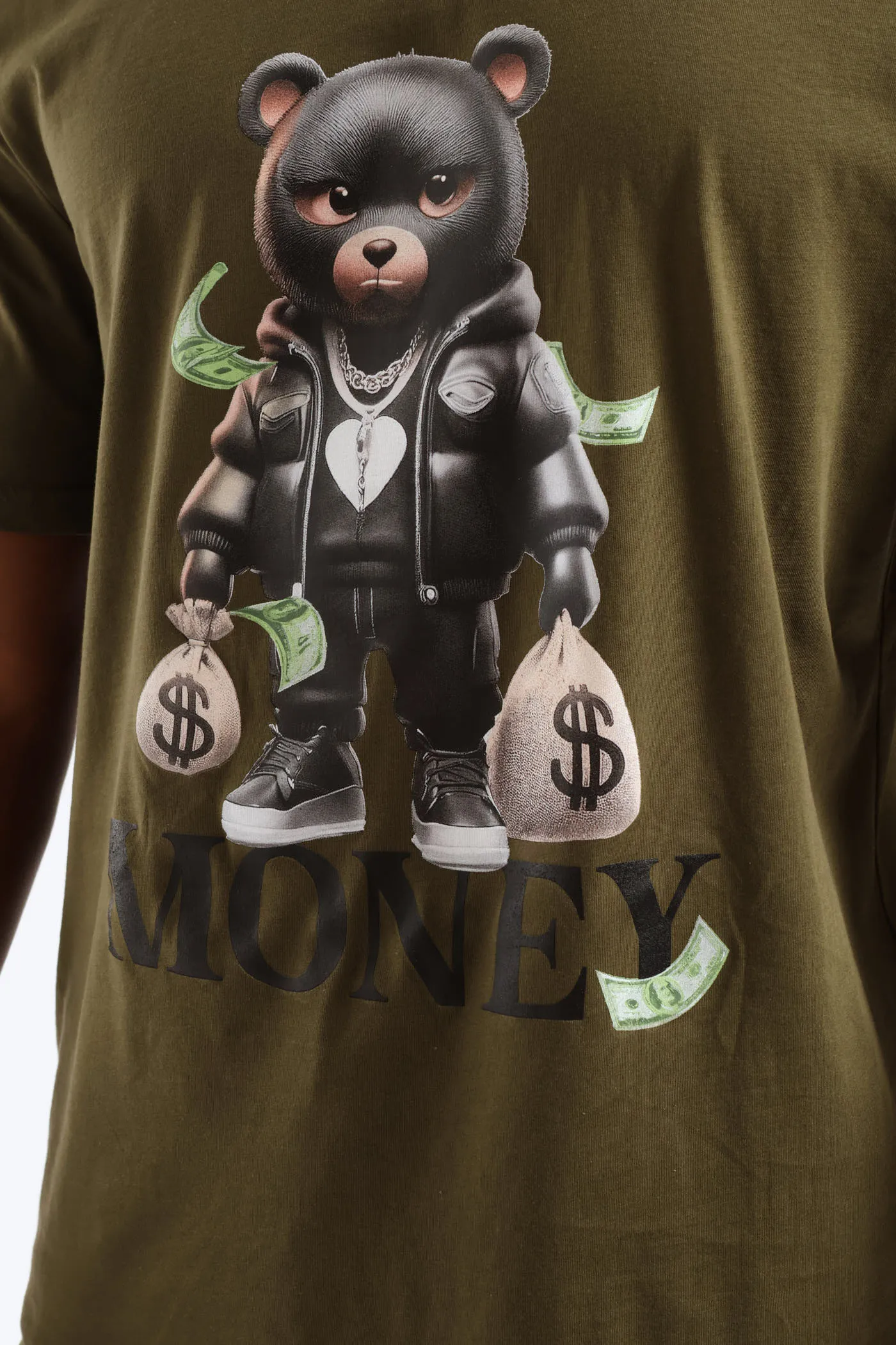 Gangsta Teddy Front Print Tee - Olive sold by Edgars product image thumbnail 2
