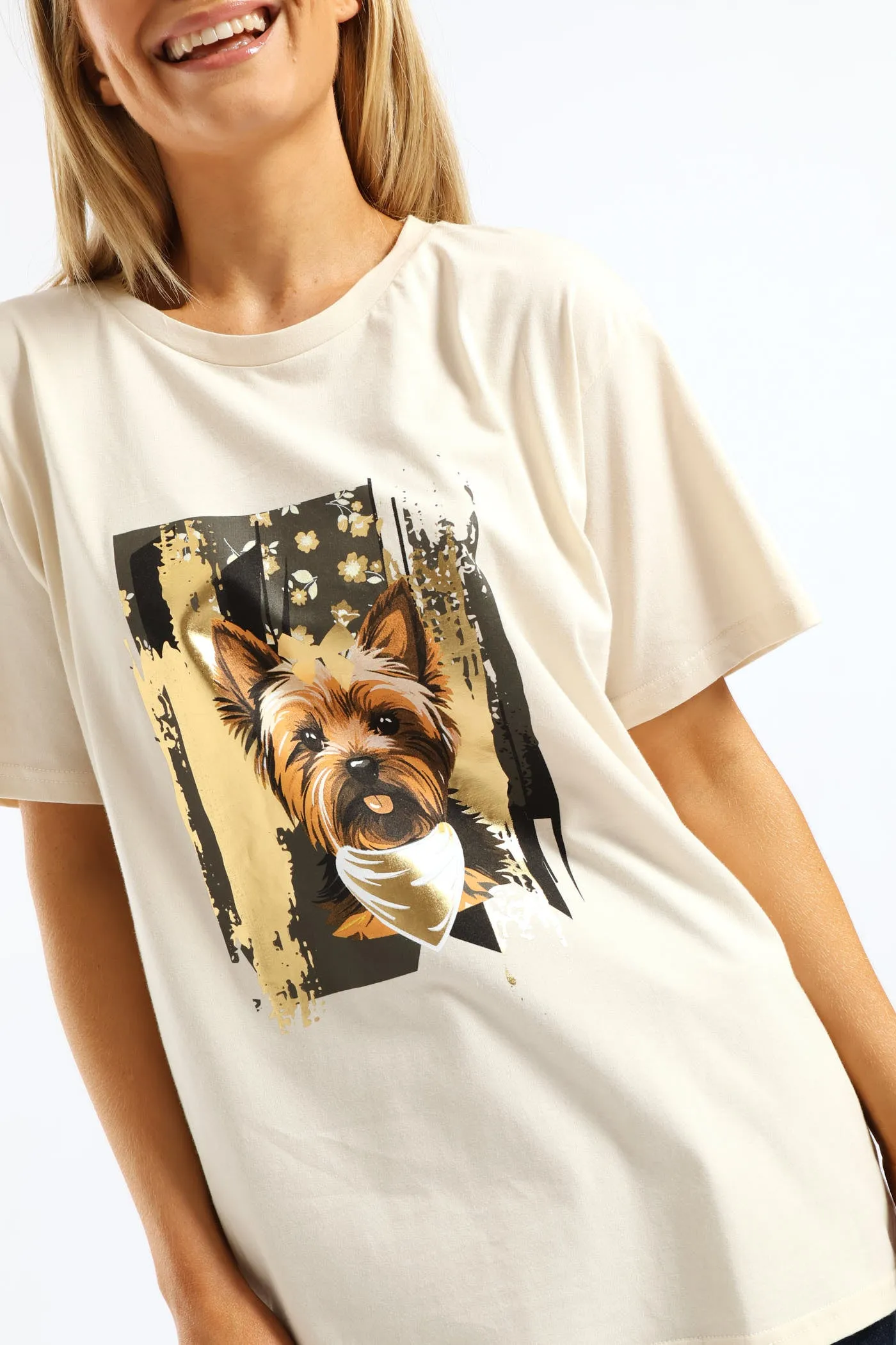 Cute Dog Foil Tee - Fawn sold by Edgars product image thumbnail 2