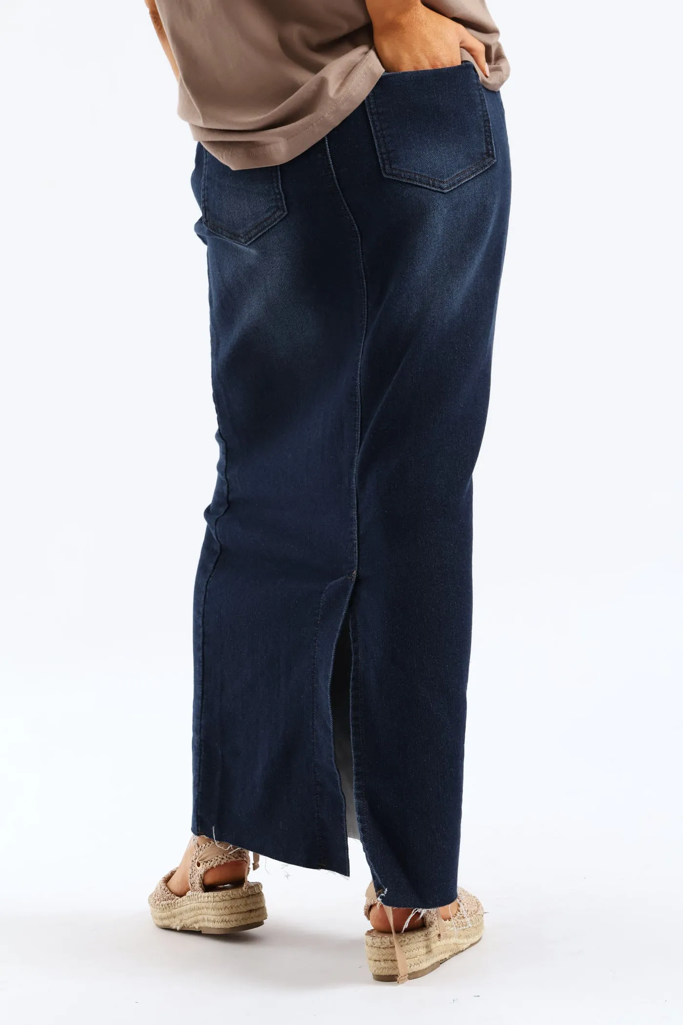 Denim Knit Maxi Skirt - Dark Wash sold by Edgars product image thumbnail 3