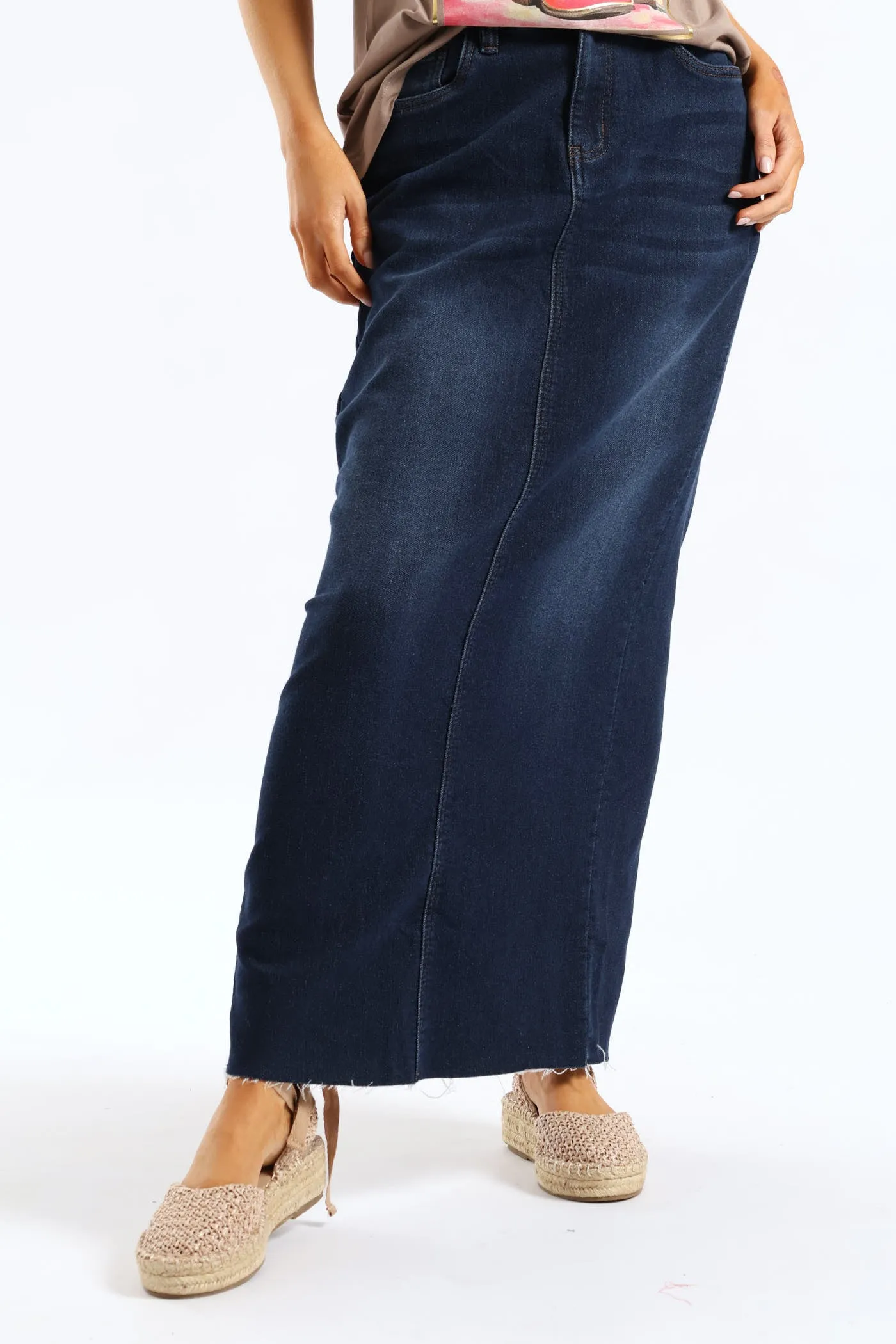 Denim Knit Maxi Skirt - Dark Wash sold by Edgars product image thumbnail 2
