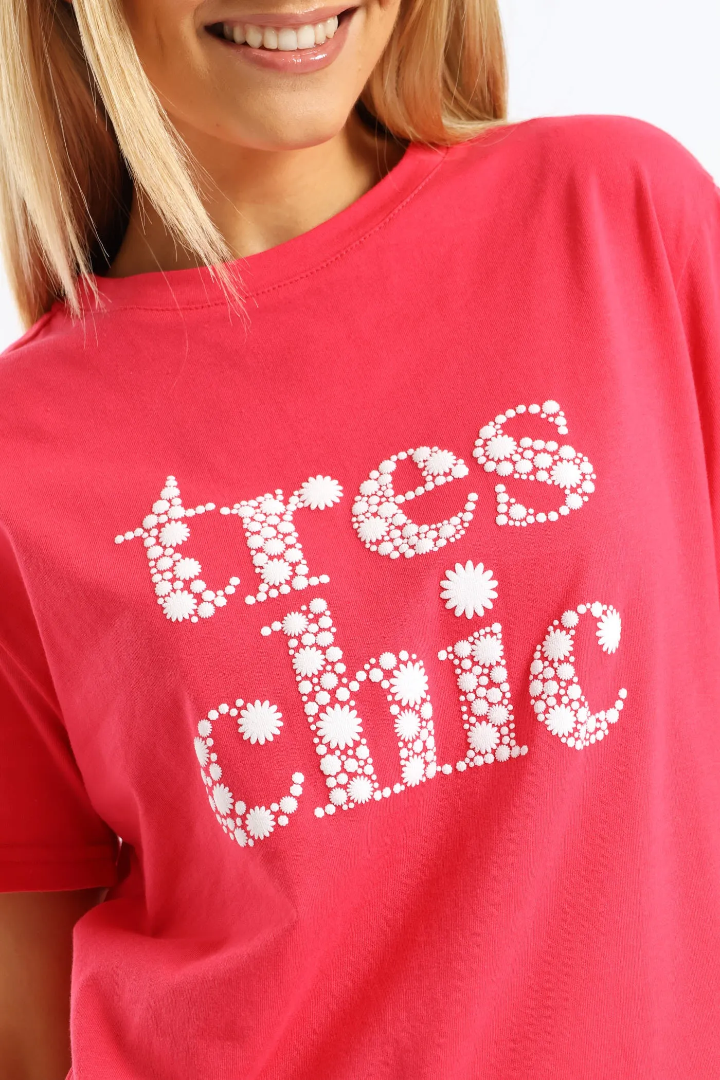 Tres Chic Slogan Tee - Electric Pink sold by Edgars product image thumbnail 2