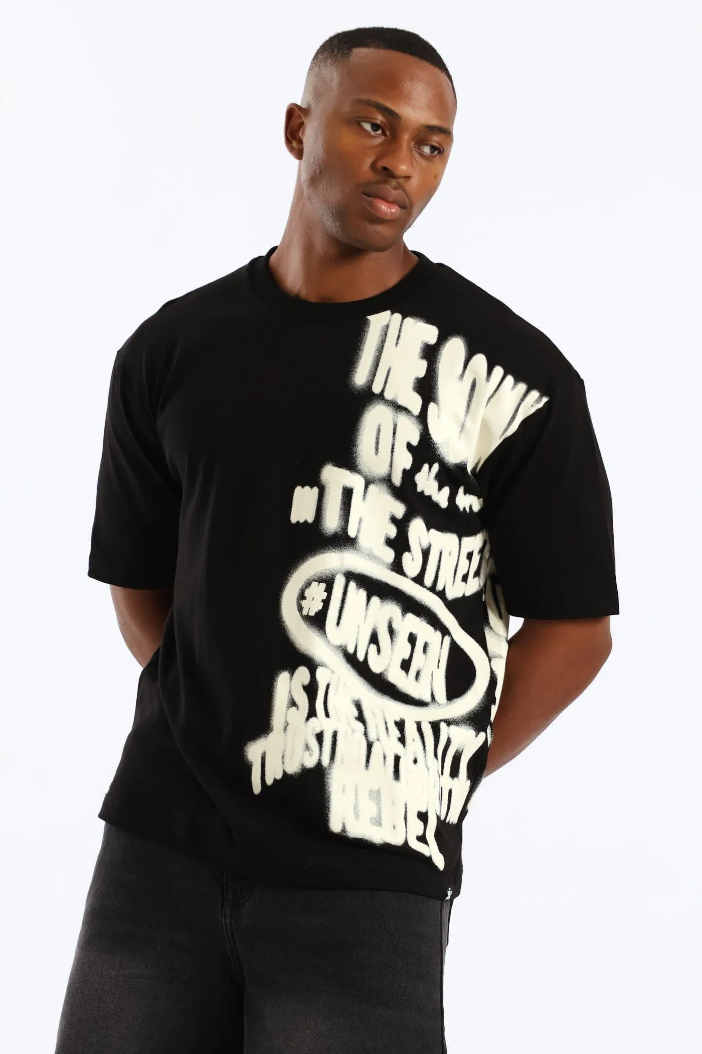 Side Print Oversized Tee - Black sold by Edgars product image thumbnail 3