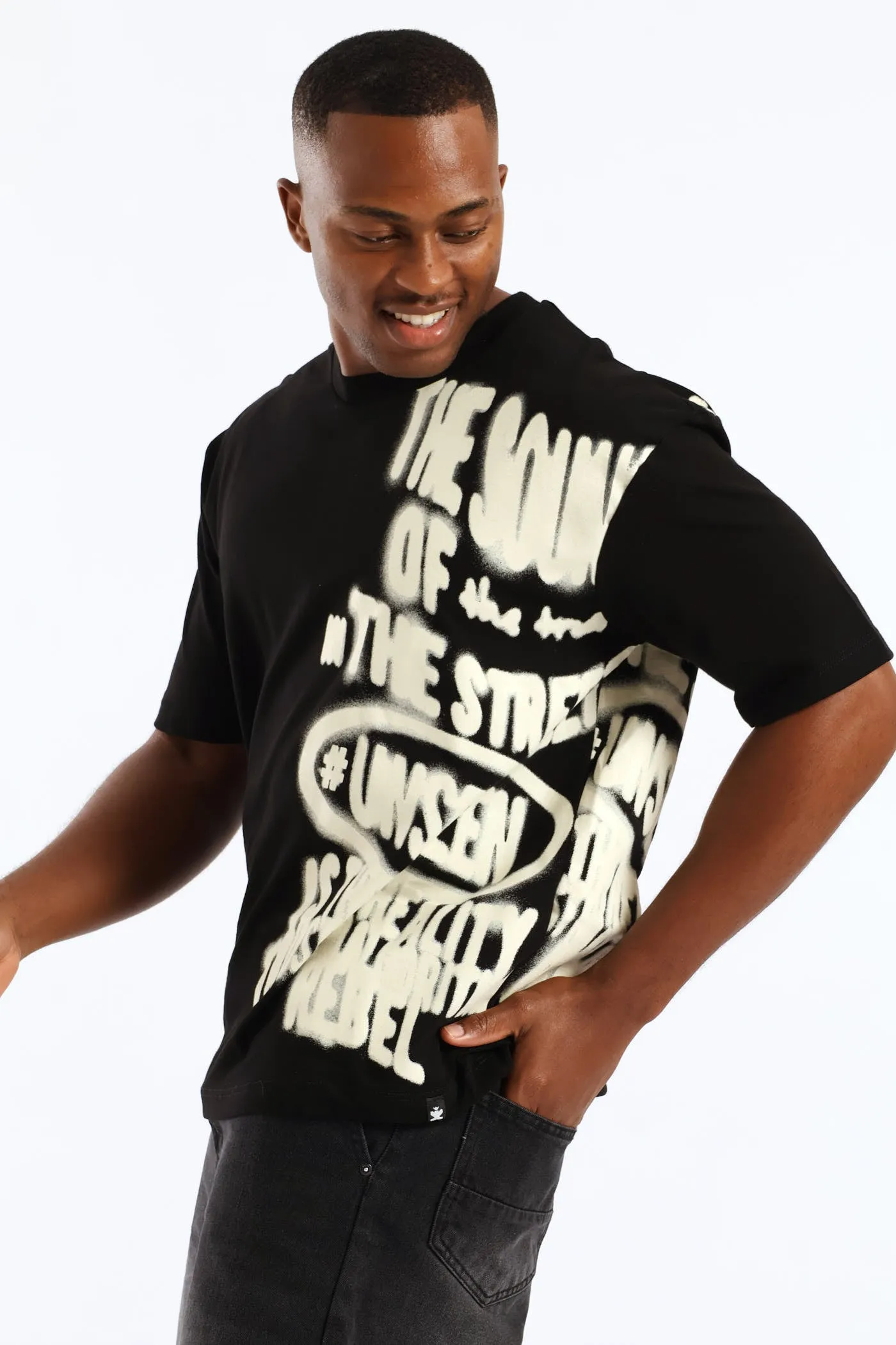 Side Print Oversized Tee - Black sold by Edgars product image thumbnail 2