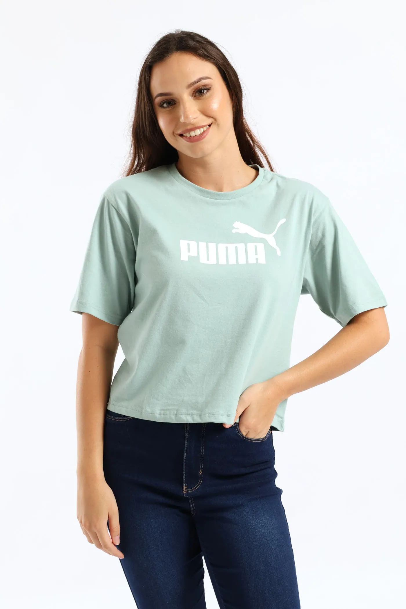 Cropped No. 1 Logo Relaxed Tee - Green sold by Edgars