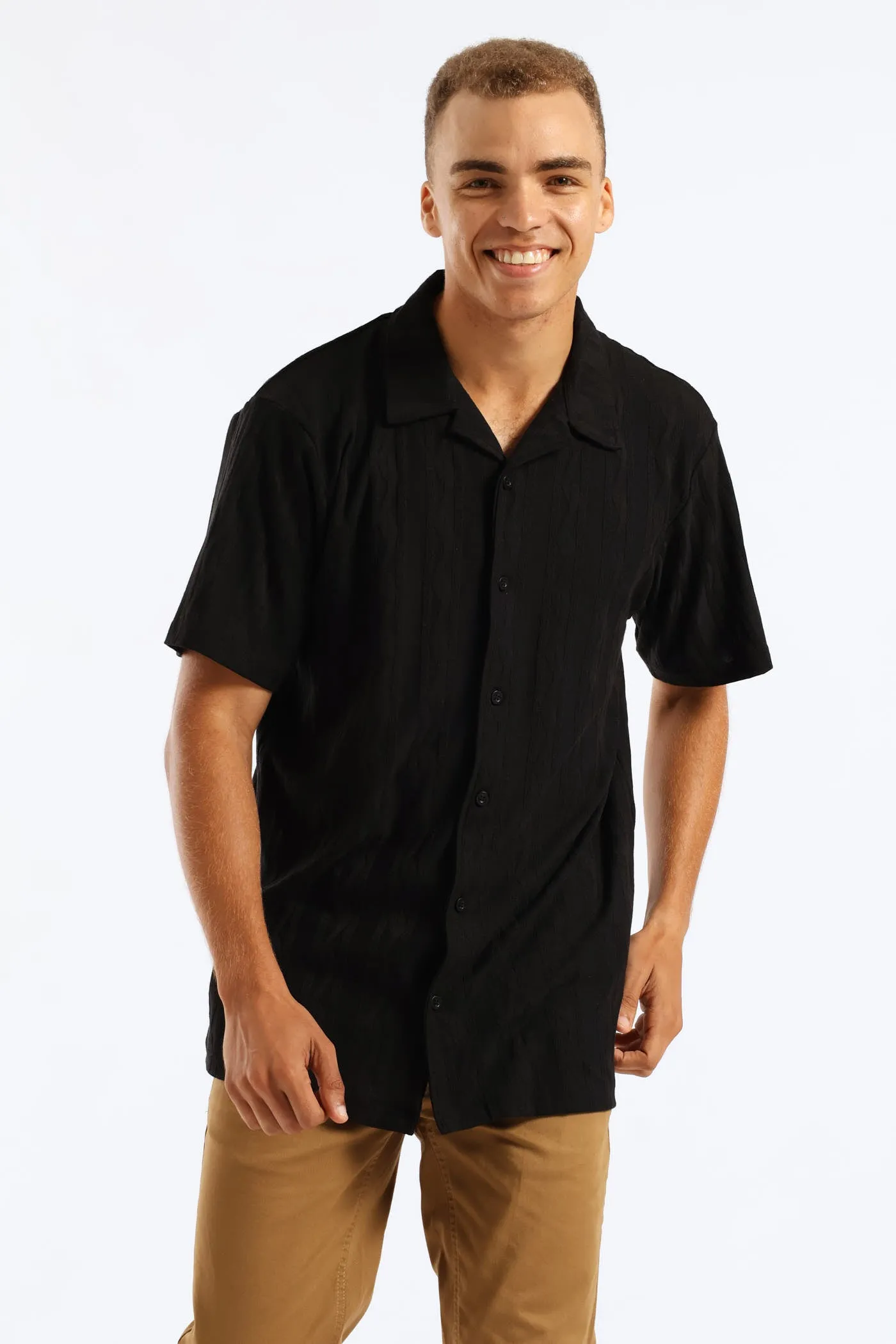 Surface Interest Shirt - Black sold by Edgars