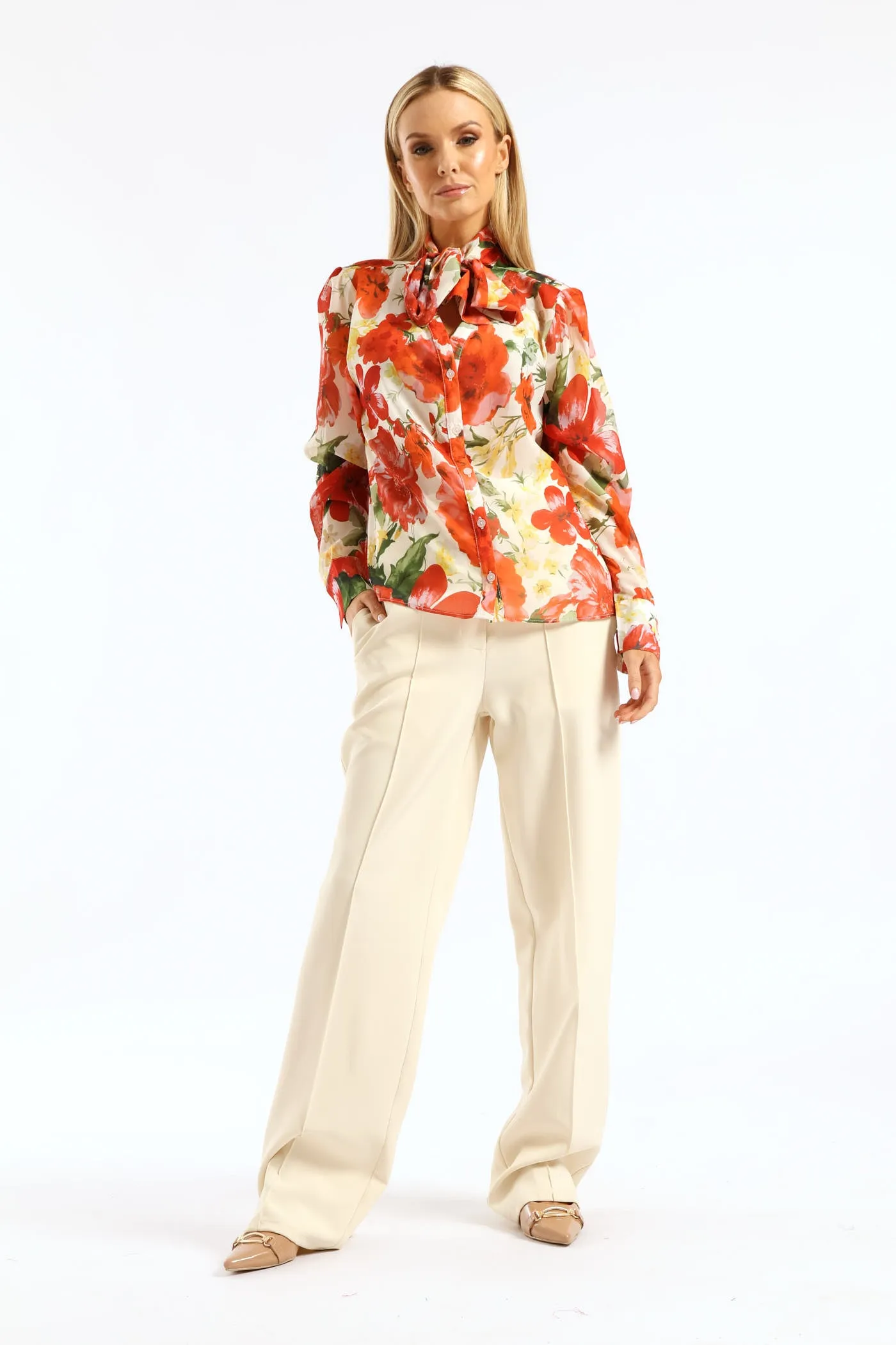 Kitty Bow Bold Floral Blouse - Cream sold by Edgars product image thumbnail 5