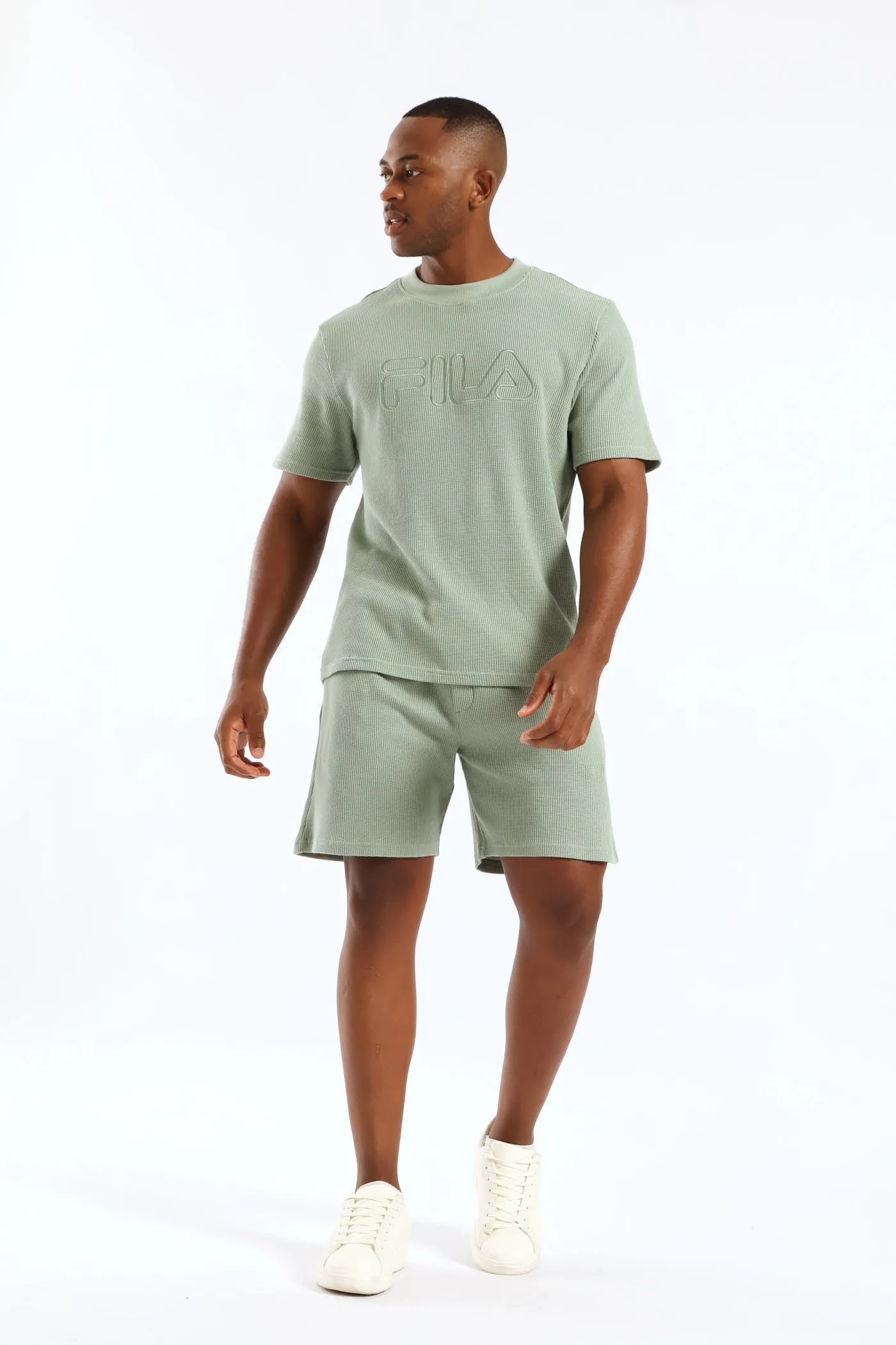 Caleb Waffle Shorts - Sage sold by Edgars