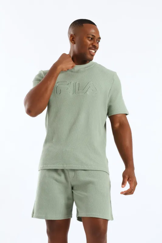 Caleb Waffle T-Shirt - Sage sold by Edgars