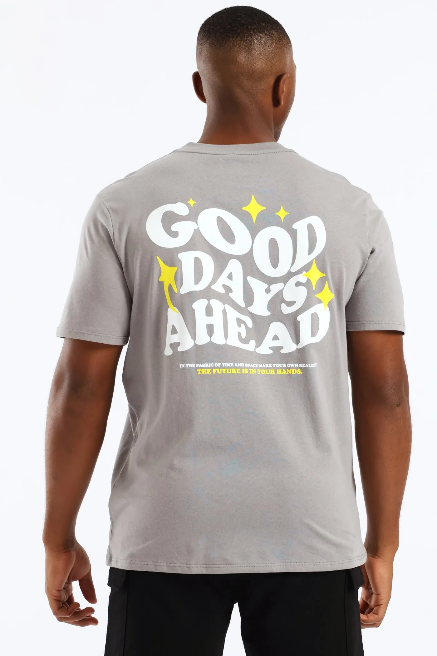 Good Days Front & Back Tee - Grey sold by Edgars