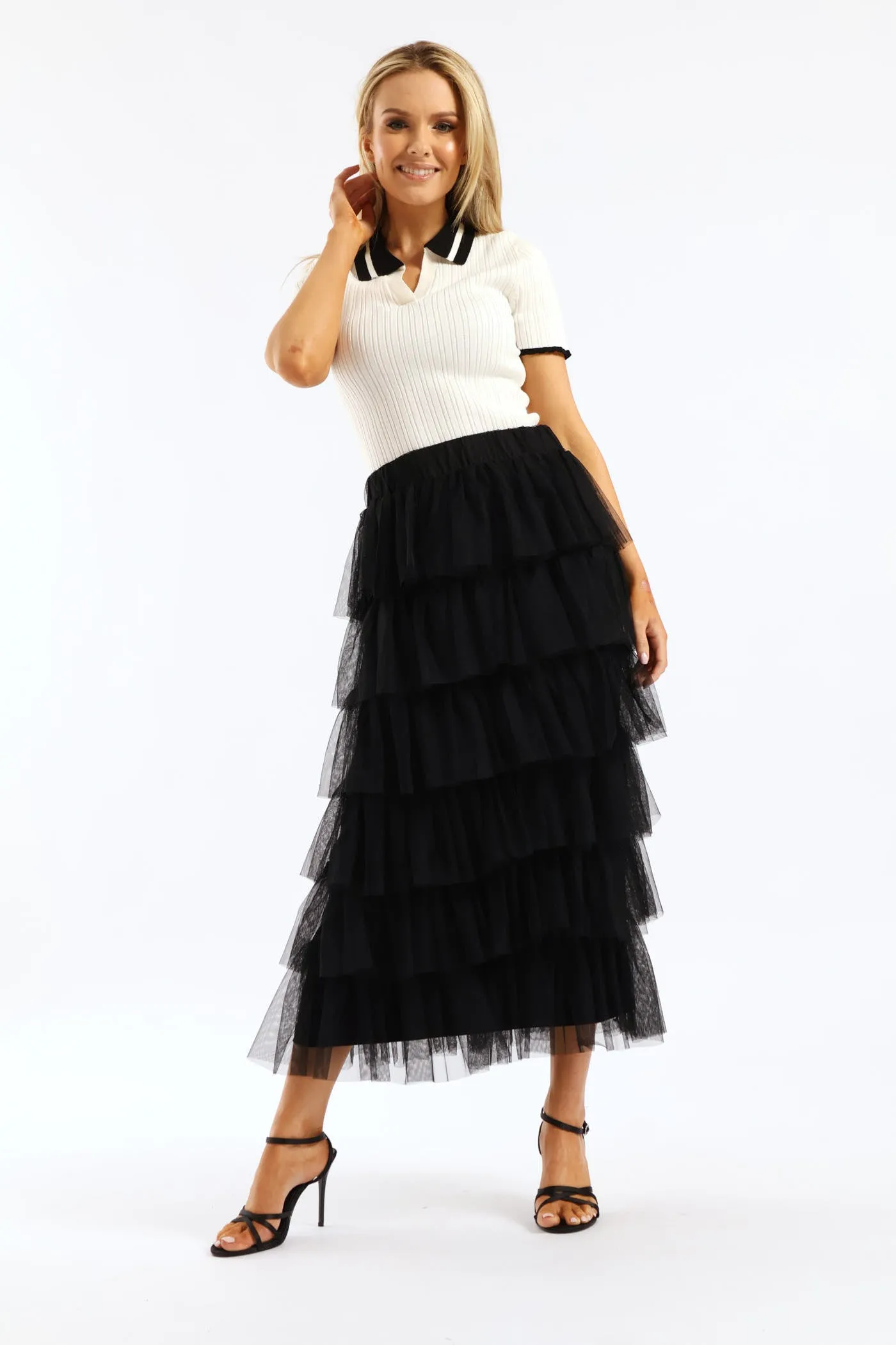 Multi Tiered Rara Maxi Skirt - Black sold by Edgars