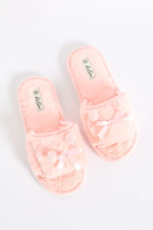 Cherry Bow Single Band Slipper - Pink sold by Edgars