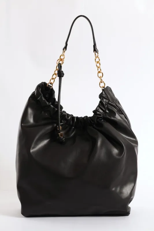 Chain Strap Shoulder Bag - Black sold by Edgars