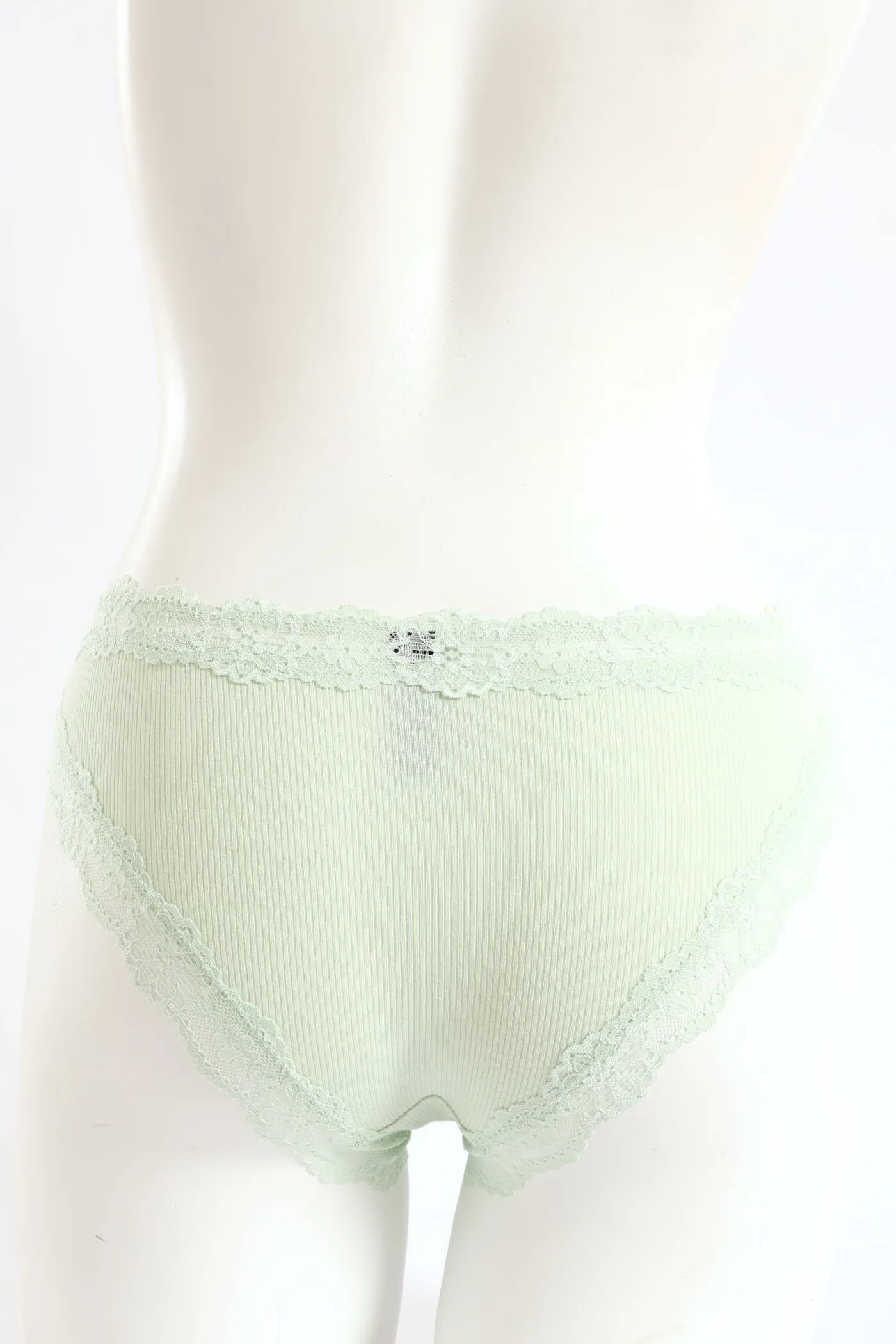 Ribbed Cotton Lace Trim Midi Panty - Sage sold by Edgars product image thumbnail 3