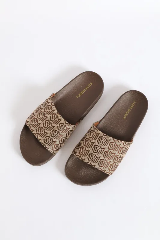 Speedup Logo Print Slide - Brown sold by Edgars