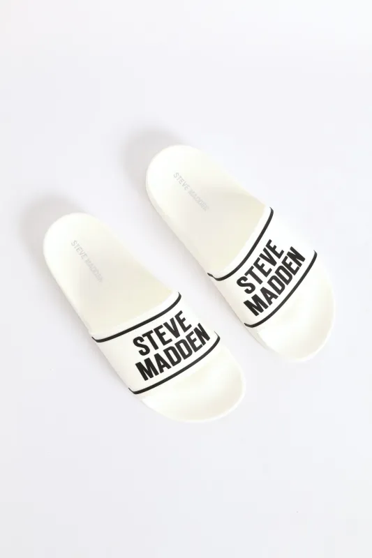 Surfer Logo Slide - White/Black sold by Edgars