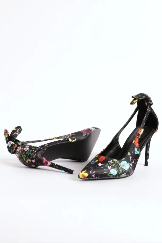Floral Heel - Black sold by Edgars