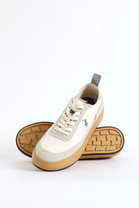 Textured Court Sneaker - Off White sold by Edgars