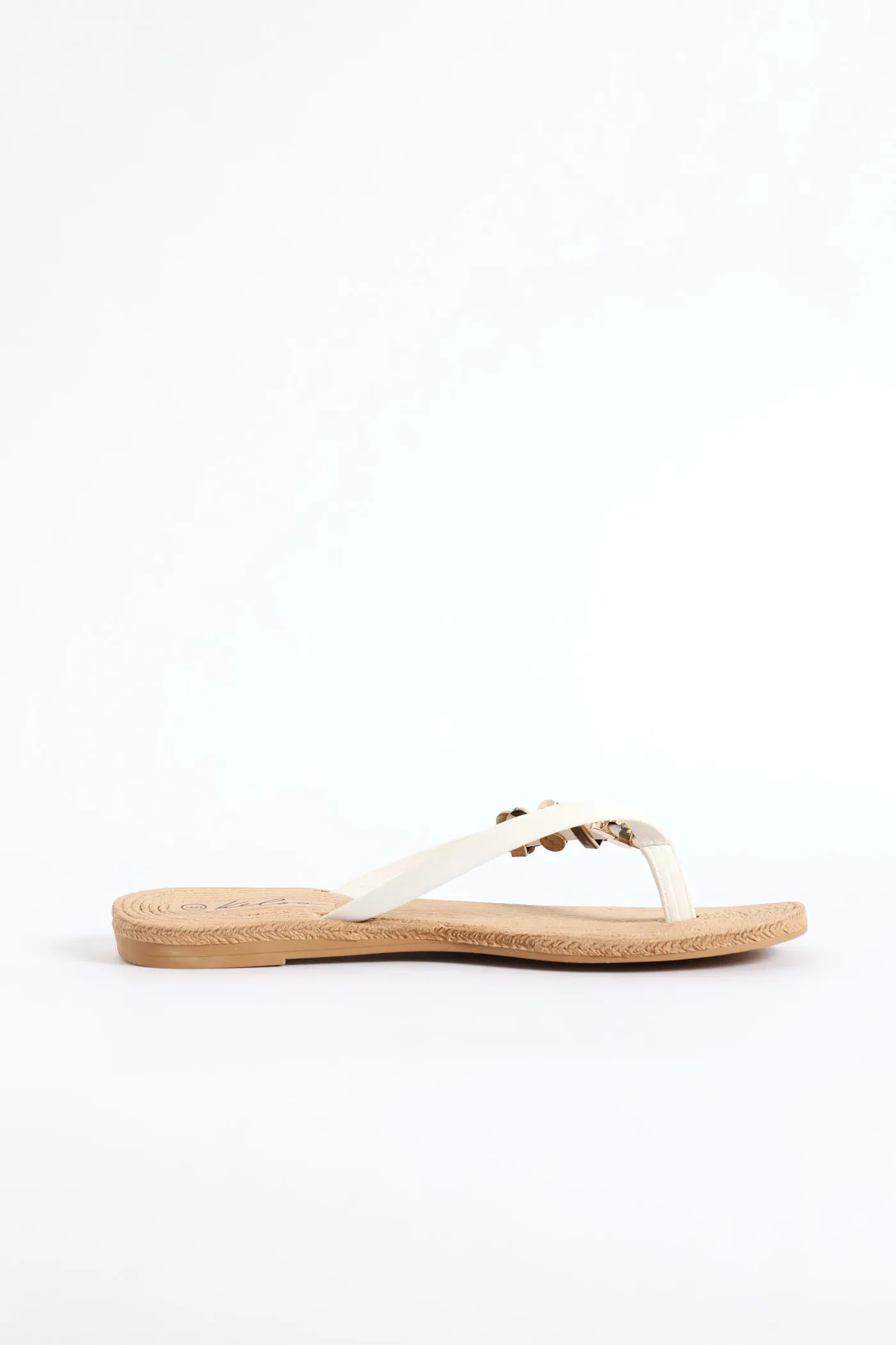 Diamante Trim Thong Sandal - White sold by Edgars product image thumbnail 3