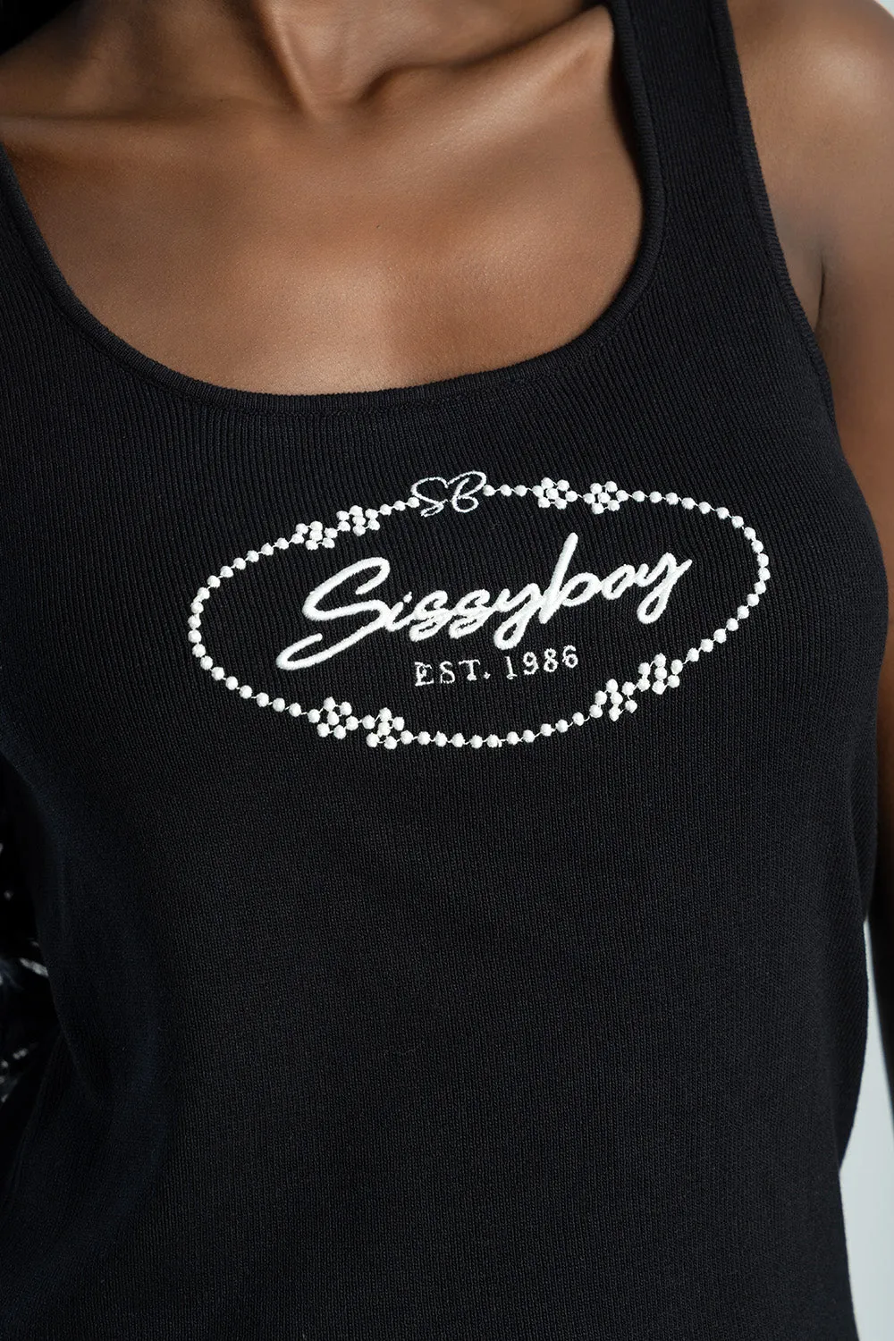 Sleeveless Knit Top With Embroidered Logo Design - Black sold by Edgars product image thumbnail 3