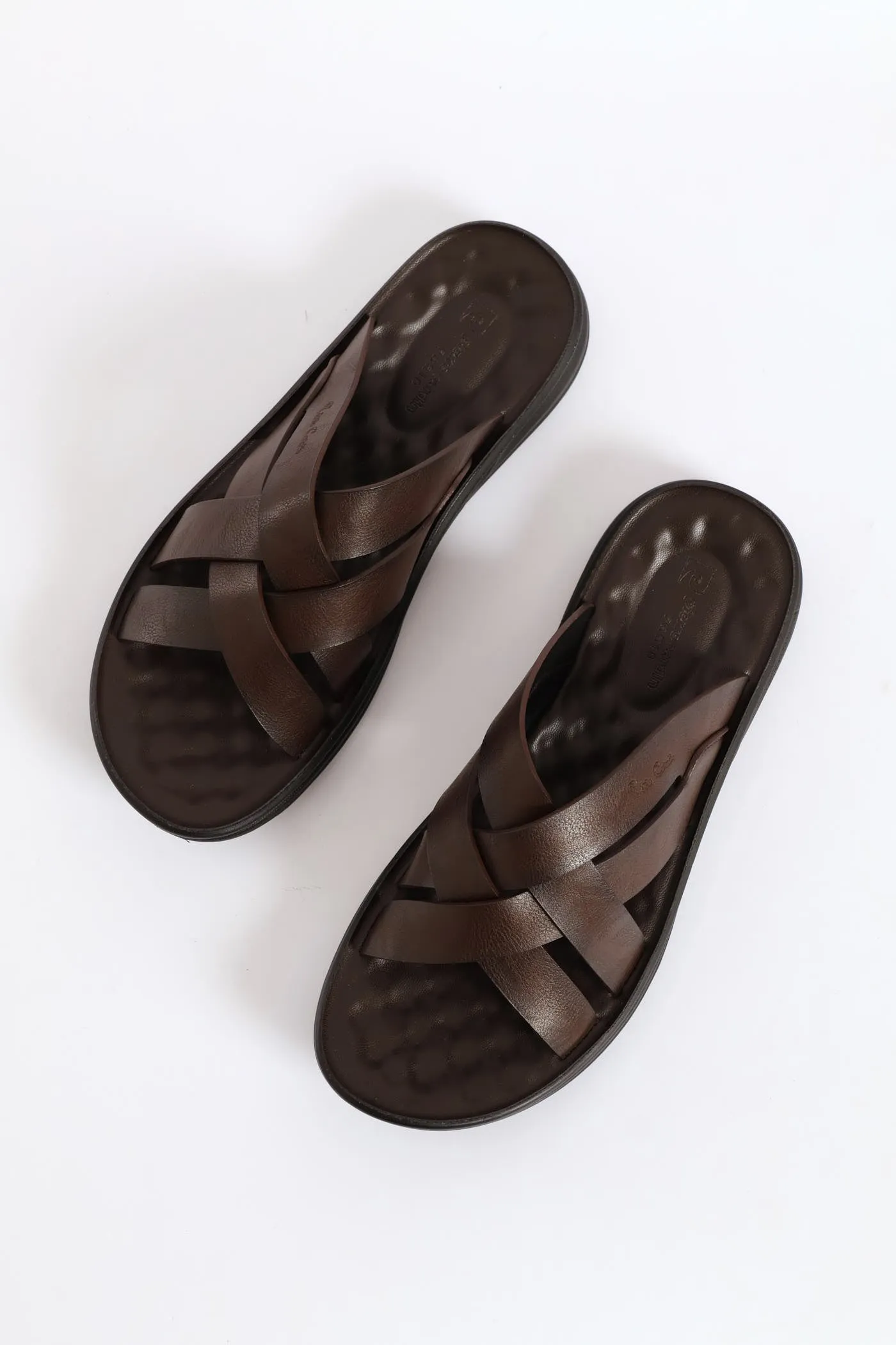 Comfort Cross Over Strap Sandal - Brown sold by Edgars