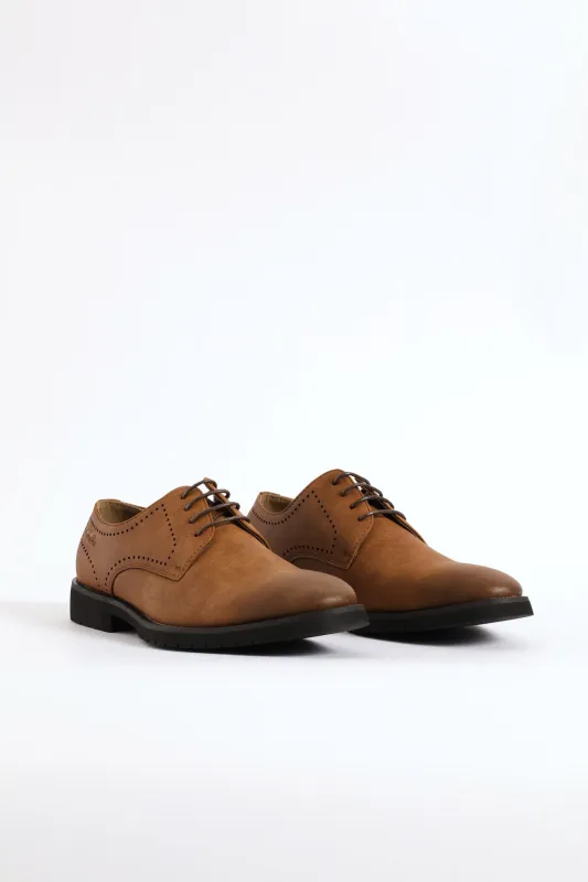 Punched Detail Smart Casual Derby Shoe - Tan sold by Edgars