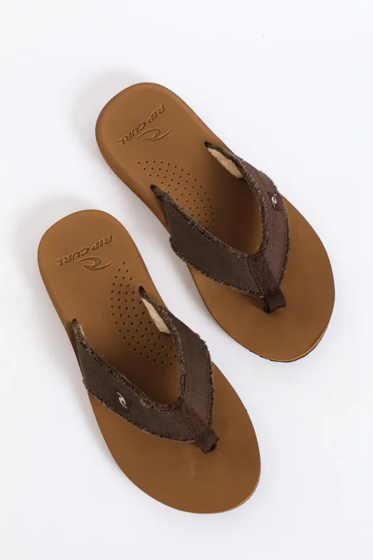 Reactor Open Toe Wide Vamp Sandal - Brown sold by Edgars