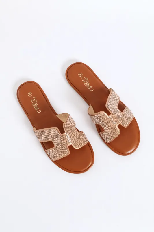 Kali 5 H-Cut Flat Sandal - Rose Gold sold by Edgars