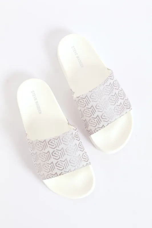 Speedup Logo Print Slide - White made by Steve Madden