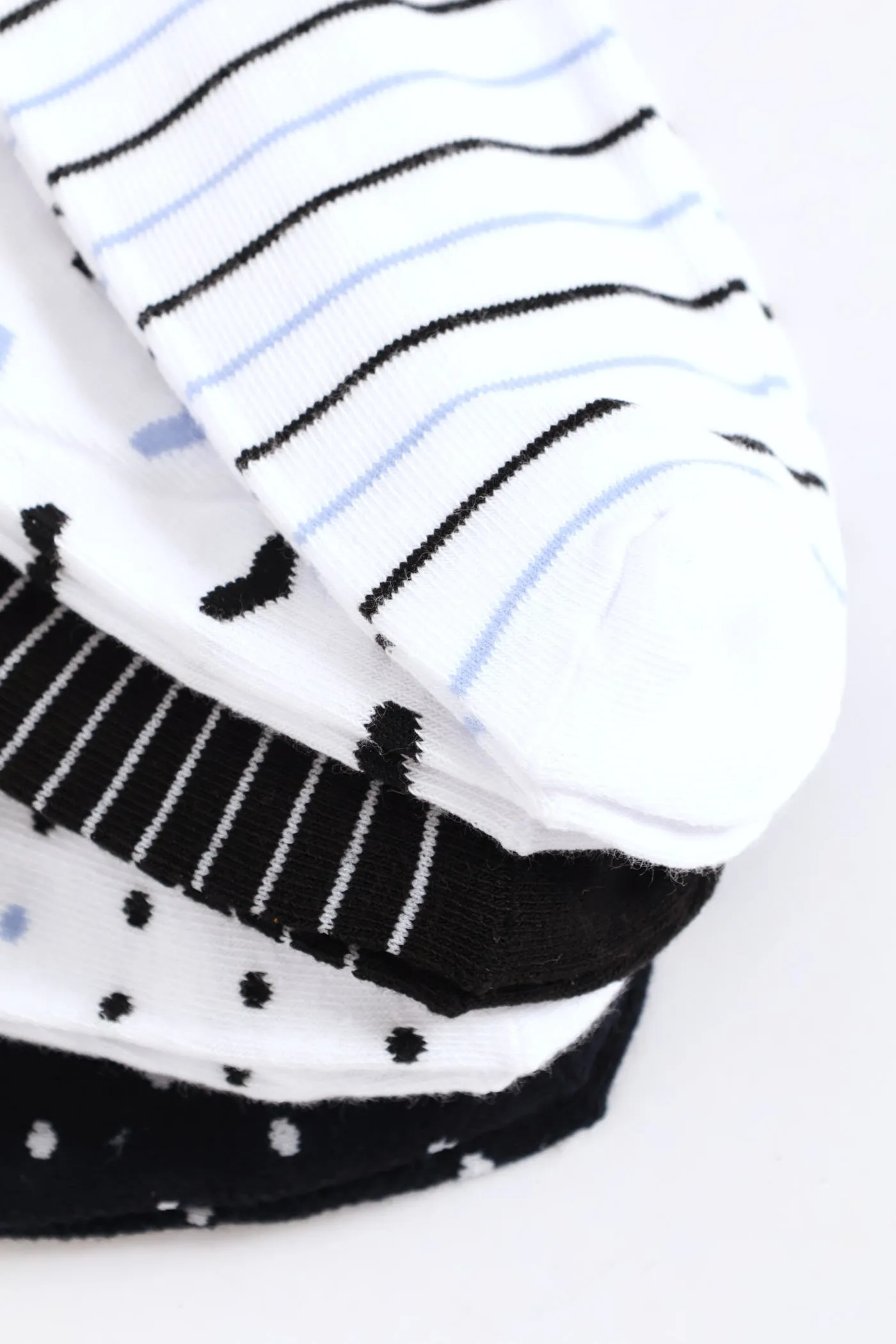 5 Pack Hearts & Spots Low Cut Fashion Socks - White/Navy sold by Edgars product image thumbnail 3
