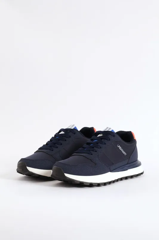 Ray 1 Nylon Suede Retro Trainer - Navy sold by Edgars