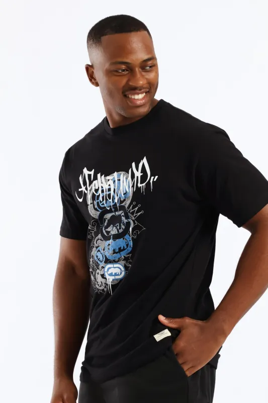 Multi Logo Tee - Black sold by Edgars