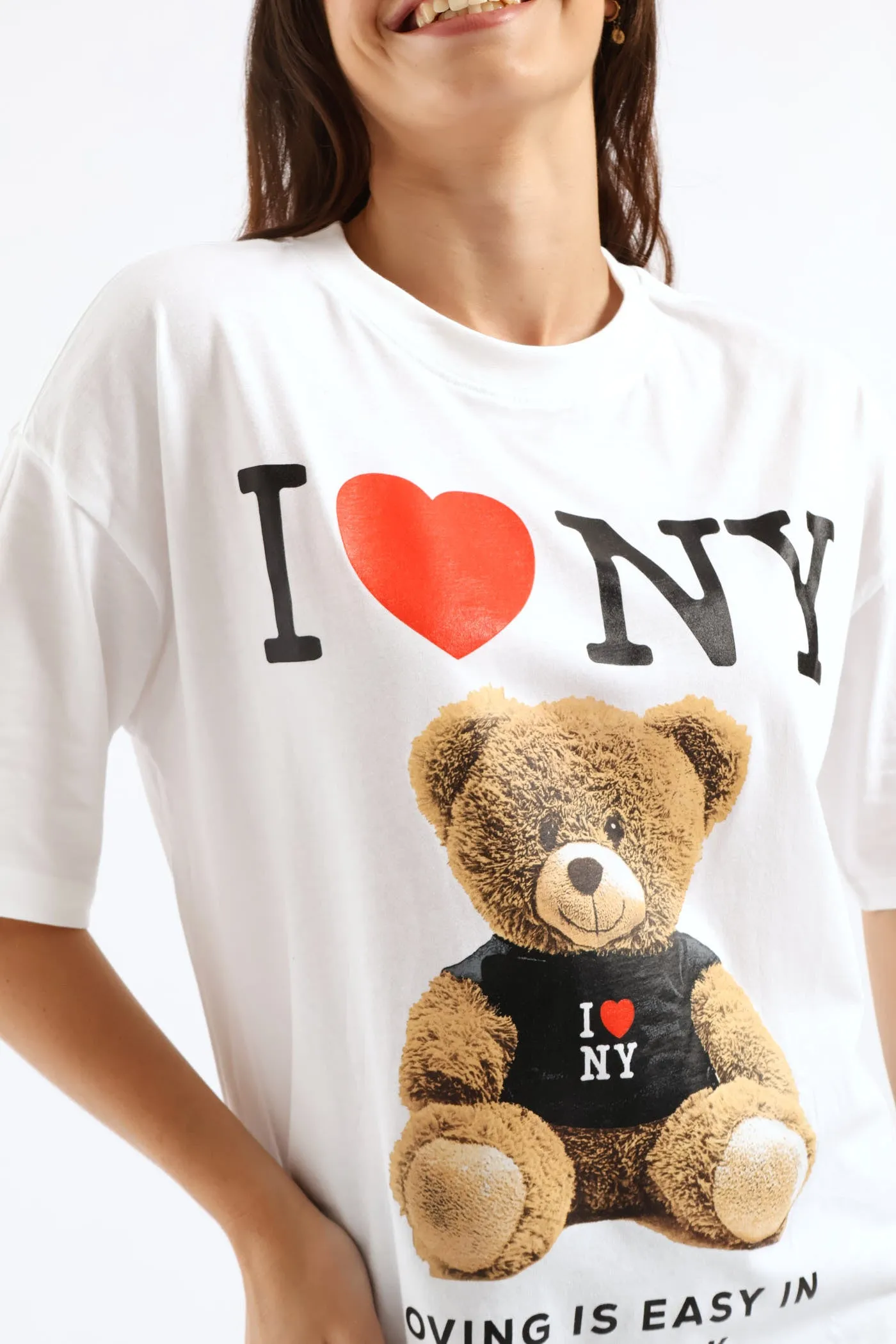 NY Teddy Oversized Tee - White sold by Edgars product image thumbnail 2