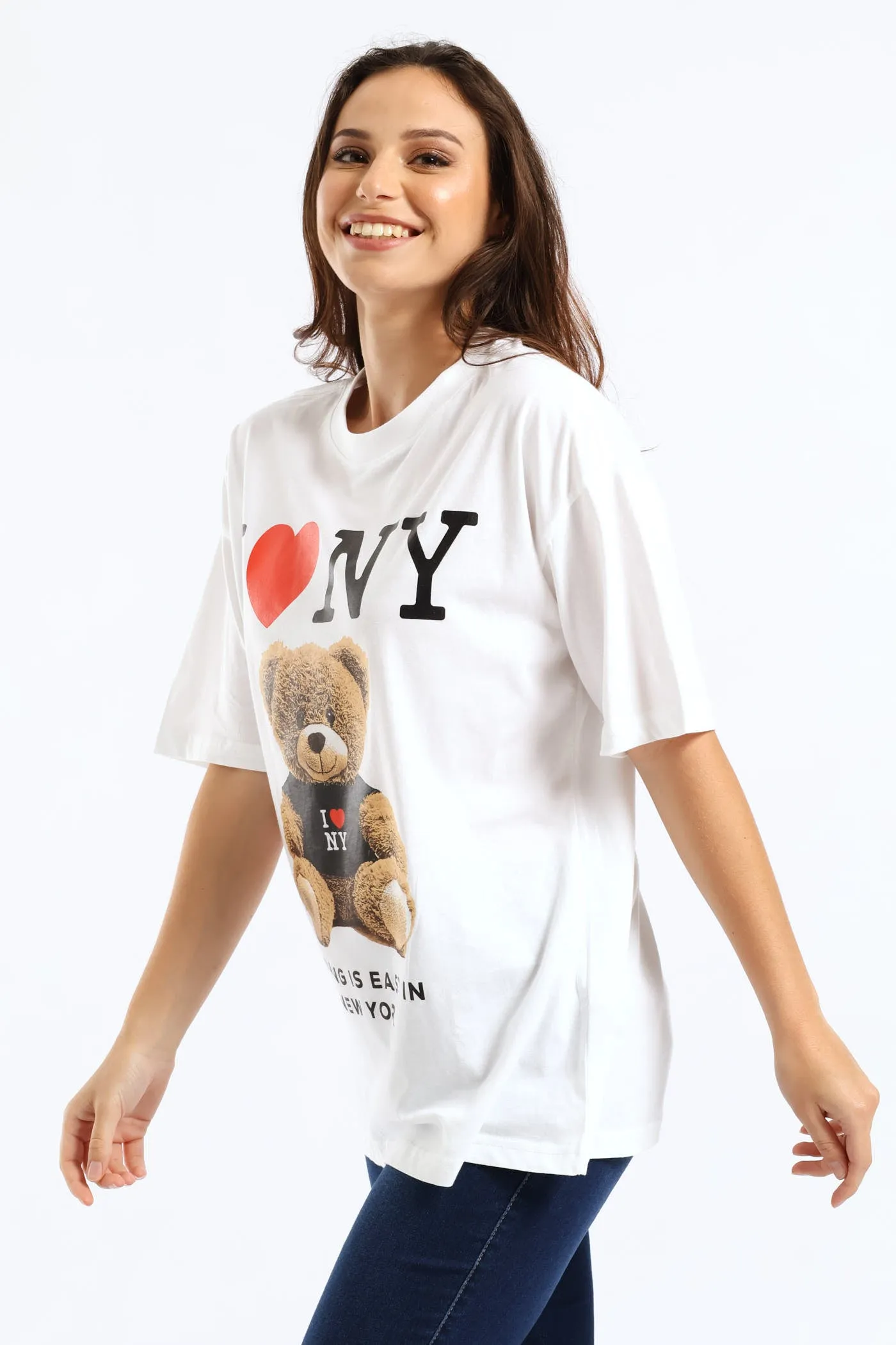 NY Teddy Oversized Tee - White sold by Edgars product image thumbnail 3