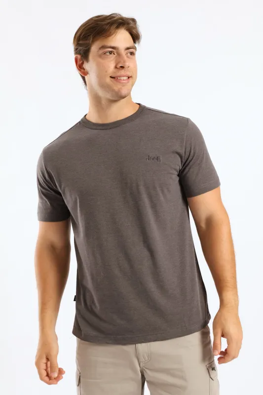 Embroidery Icon Tee - Charcoal sold by Edgars